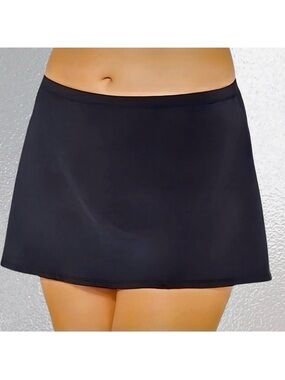 Swimsuits For All Black Chlorine Resistant A-Line Swim Skirt Size 12 NWTS